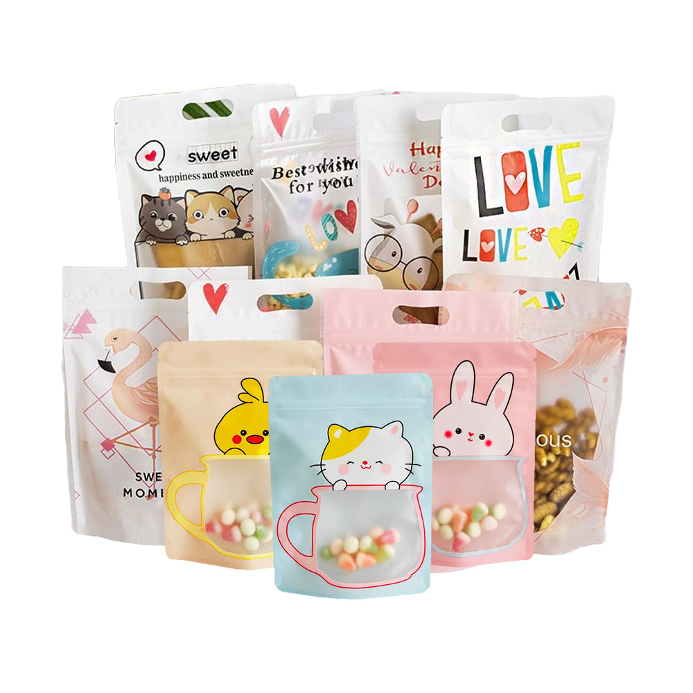 Translucent zipper stand up bag
