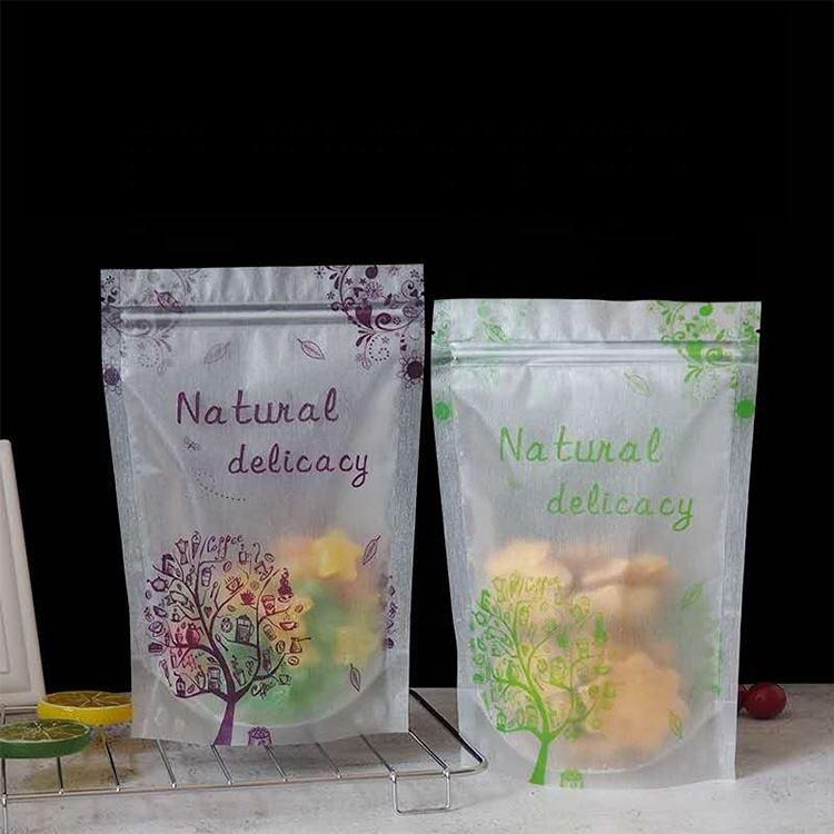 Translucent zipper stand up bag