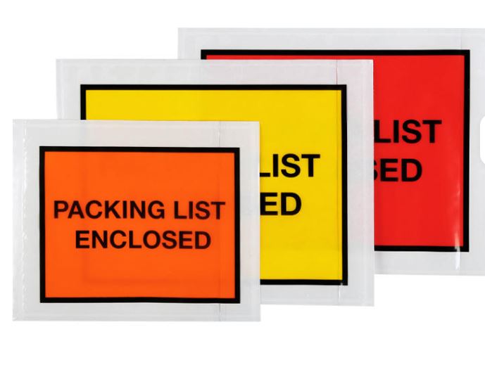 Yellow Packing List Envelopes